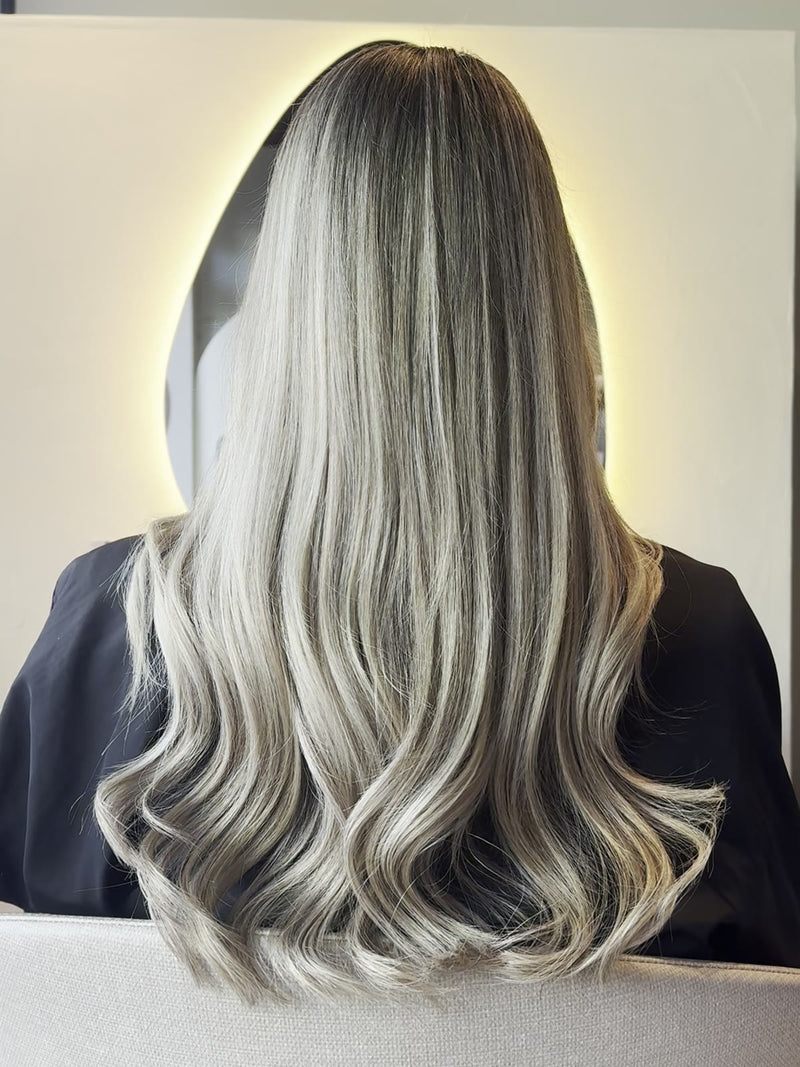 Na: naadloos verlengde balayage met glans